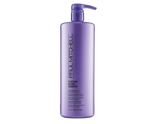 Paul Mitchell Champú morado rubio platino, refresca la brasa, elimina la calidez, para cabello tratado con color + colores de cabello naturalmente
