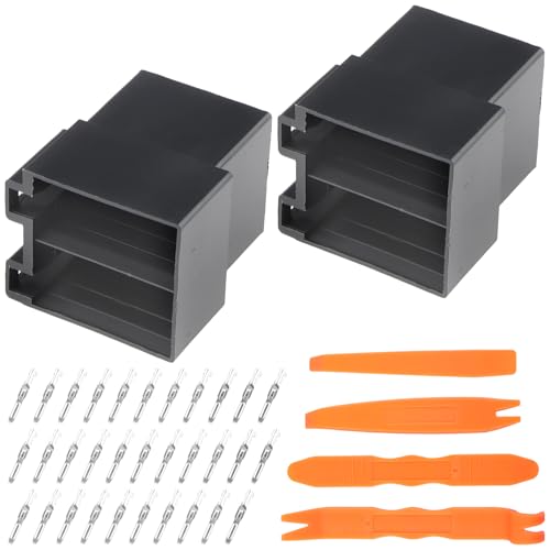 LongZYU Ce Kit de Connecteurs ISO pour Autoradio Comprend Deux Connecteurs ISO à 16 Broches,...