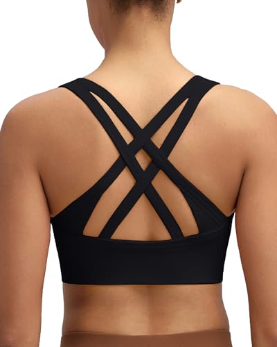 Image of RUNNING GIRL Sports Bra for Women High Support, Criss-Cross Back Padded Strappy Sports Bras Yoga Bra with Removable Cups