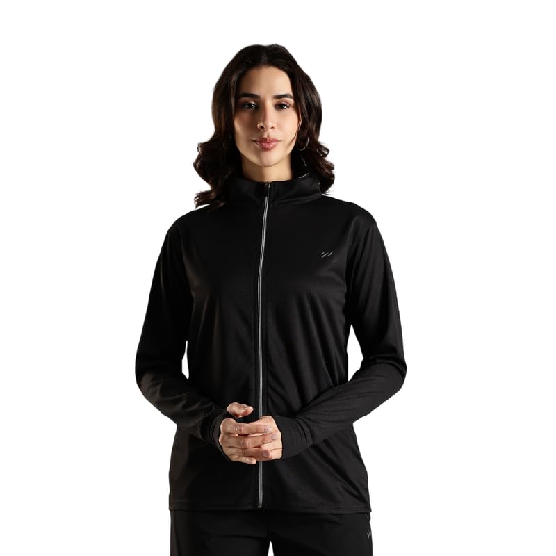 Image of BLUE TYGA SUNSCREEN JACKET Women's Travel Nylon Solid Plain Sports Summer Gym Workout Running Travel Trekking and Sunscreen Jacket for Women Nylon Winter Casual Wear