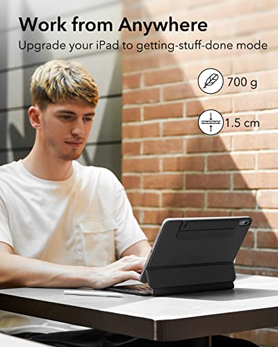 Esr Rebound Magnetic Keyboard Case, Ipad Keyboard Case Compatible With Ipad 10Th Generation (2022), Easy-Set Floating Cantilever Stand, Springy Backlit Keys, Multi-Touch Trackpad, Charcoal Grey #TOP1