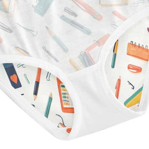 ZZKKO Cartoon Notebooks Stationery Girls Underwear Toddler Panties for Girls Comfort Brief Size 8Y4