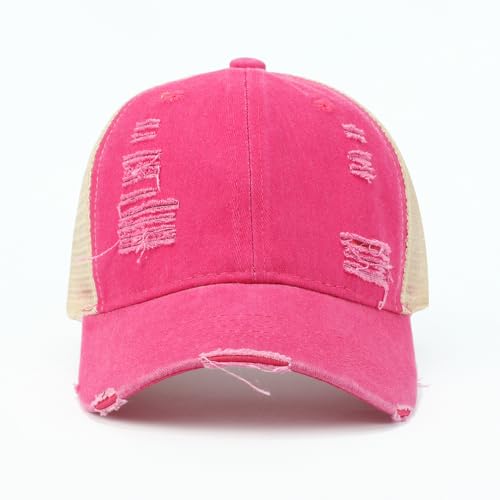 Image of Trucker Hat Distressed Baseball Cap Golf Cap Adjustable Sportswear Hat for Men Women Unisex