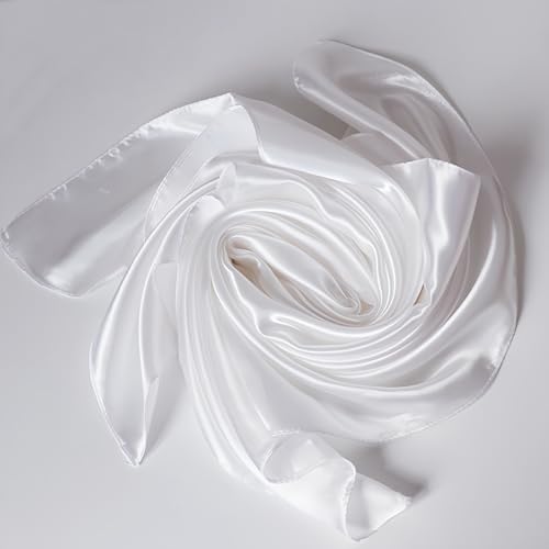 35" Large Square Satin Head Scarf, Neck Scarf Hair Wrapping Satin Bandana for Halloween Retro Women Costume Accessory2