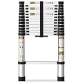 SPIEEK Telescoping Ladder for RV & Attic, 12.5FT Aluminum Extension Ladder with Dual Locking Mechanism, Max Load 330lbs, Compact Foldable Ladder for Roof, Home, Travel Trailer & Multi-Surface Use
