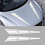 cueclue 2 Pack Car Hood Decal, Vinyl Long Stripes Decoration Pulling Flowers, 31.5In x 4.7In Auto Universal Personality Decal Accessories, Applicable for Most Vehicle Car Headers (White)