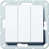 Anzahl der Packung: 1 Gira 284403 Taster 3-Fach Schließer 1-polig System 55, reinweiß