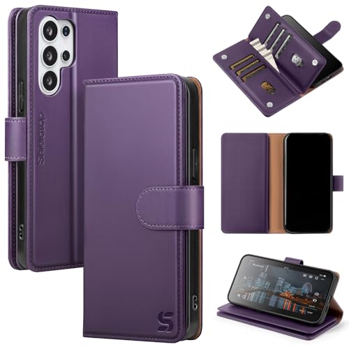 Shieldtop Compatible with Samsung Galaxy S26 Ultra Wallet Case with Card Holder,Women Men RFID Blocking PU Leather Flip TPU Protective Cover Credit Card Slots,Phone Case for S26 Ultra,Dark Purple by Shieldtop - Used condition - US$14.10
