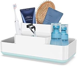 Luvan Bathroom Storage Organizer Caddy, Toothbrush Holder for Bathroom Made of Food-Grade PP and ABS Plastic BPA-Free , Versatile Storage,Detachable for Easy Cleaning