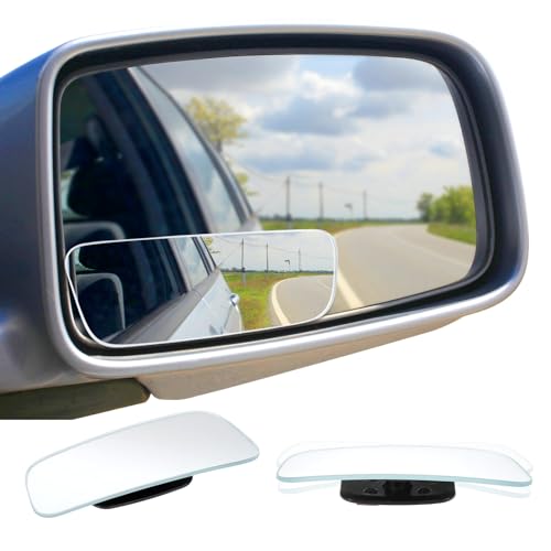 Frameless Blind Spot Mirrors 2 Pack Black