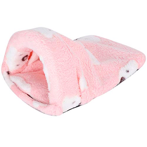 Camas de invierno hámster casa cálida rosa para mascotas pequeñas 4
