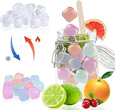 Tngan 65 Pack Color-changing Reusable Ice Cube, Plastic Ice Cubes for Drinks, Washable Refreezable BPA Free, Non-Melting Ice Cubes for Whiskey, Cocktails, Wine, Coffee (Color-changing)