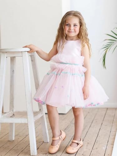 Image of PHIRAMIN Toddler Flower Girl Dress Shoes - Little Girl Mary Janes Flats Wedding