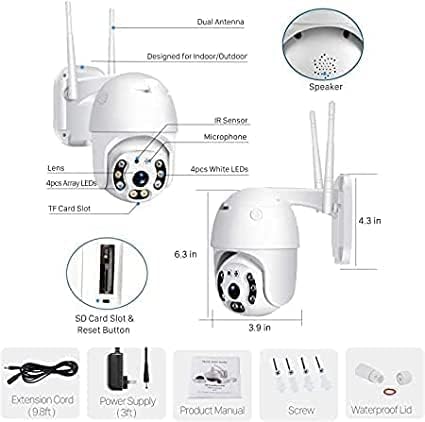 TP Plus 5MP Outdoor Smart WiFi Wireless IP CCTV Security Camera | Colored Light Vision | 2-Way Audio | Motion Track | Cruise Mode | Support 128 GB Micro SD Card Slot (Dome Camera K-803) - Image 3 thumbnail