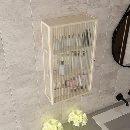 Botiquín de metal negro con puerta de cristal para pared de baño y cocina