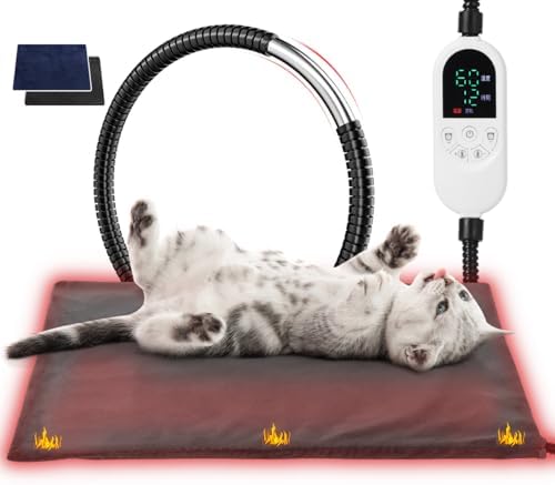 （17:30時点） Petidou【ペット看護士監修】ペット用ホットカーペット 犬 猫 冬用 30°C〜60°Cまで1°C単位で調節可能 12段階タイマー機能 ペットヒーター 恒温機能 液晶表示 噛み癖対策 洗える カバー2枚付き 暖房器具 日本語説明書付属 (S（30x40cm）)