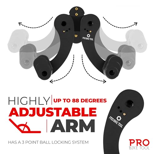 Pro Bike Tool BWH-01 Bike Rack For Garage Wall Mount - Alloy Steel Horizontal Bicycle Storage Hooks - Adjustable Indoor Hanger thumb #5