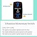 Anchor Windlass Rocker Switch 4 Pin 12V-24V DC Motor Polarity Reverse Momentary Switch 3 Position (ON)-Off-(ON) Laser Etched Marine Up Down Toggle Switch with Wiring for Car UTV Boat Winch (Blue)