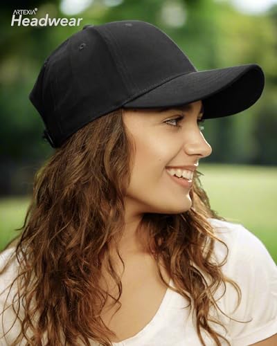 Artexia Baseball Cap 100% Cotton Hats for Men Hats for Women Cooling Performance Womens Baseball Caps Black Baseball - Image 3