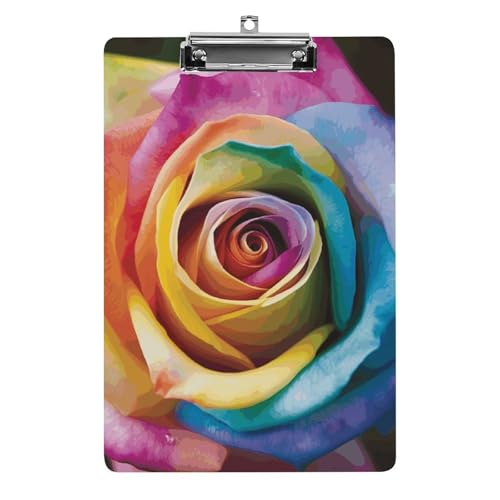 Porte-bloc rose arc-en-ciel A4 pour bureau et fournitures scolaires