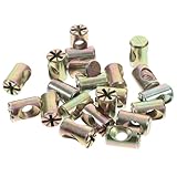 GANAZONO 20pcs M6x15mm Barrel Nuts Slotted Cross Furniture Nuts for Cabinet and Chair Assembly Hardware