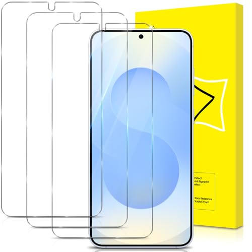 GiiYoon-3 PACK Screen Protector for Samsung Galaxy S25 Tempered Glass [HD Full Coverage] [Easy Installation] [Scratch Resistant] [9H Hardness] Protective Film