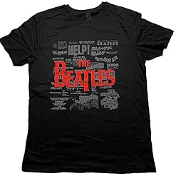 Rock Off The Beatles Titles & Logos Officiel T-Shirt Hommes Unisexe - Les Beatles, Paul McCartney, John Lennon, RIngo Starr, George Harrison