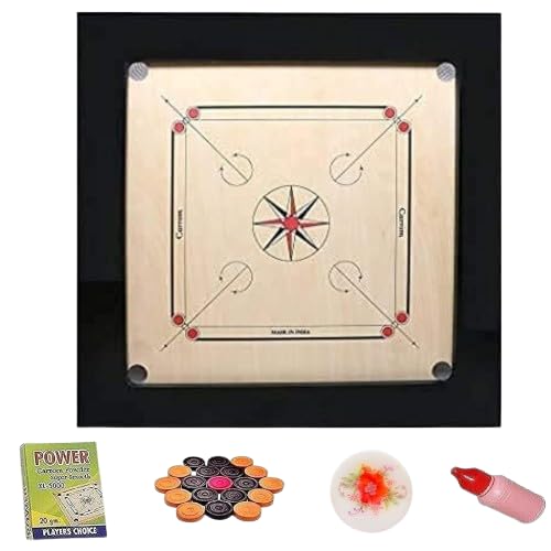 Image of KMT 32 Inch Carrom Board Full Size Matte Finish | Smooth Playing Surface | Assam Plywood| Indoor Board Game for Kids & Adults | Family Recreation & Skill Practice (36 INCH)