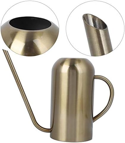Stainless Steel Long Spout Watering Can Garden Watering Pot Irrigation Tool Gold 1.5L for House Pl