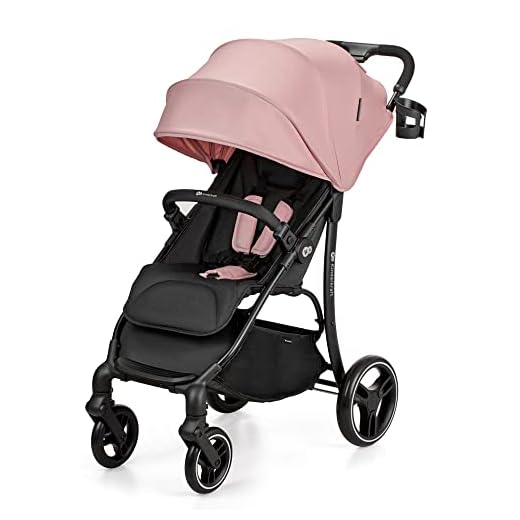 kk Kinderkraft TRIG2 Silla de Paseo, Carro bebé, Carrito bebé, Posición reclinada, Fácil de Plegar, Plegado con una sola mano, Ligero, Práctico portavasos, 24 kg, Rosa