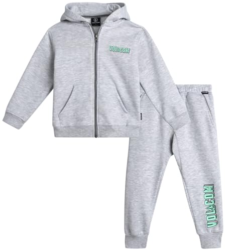 Image of Volcom Infant Baby Boys Tracksuits - 2 Piece Soft Fleece Full Zip Up Hoodie and Jogger Pants Set for Toddler Boys (12M-7)