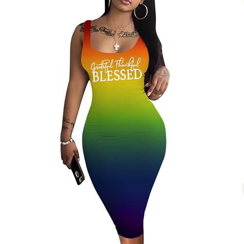 Image of Nimsruc Women Casual Sexy Tank Top Bodycon Dress Summer Pencil Sleeveless Basic Midi Club Dresses