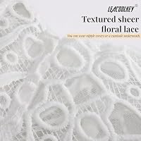 LEACOOLKEY Damen Corsage Korsett Top Bustiers Vollbrust Spitze Corsette Weiß XS – Ansicht 4