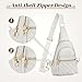 JASGOOD Women Anti-theft Crossbody Sling Bag, Leather Chest Bag Sling Backpack for Fashion Travel,White