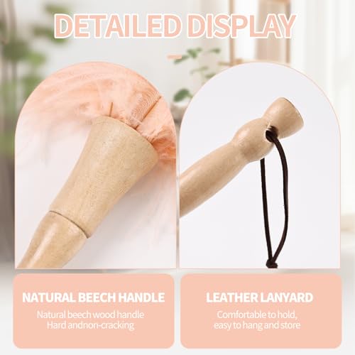 Image of Ostrich Feather Duster 12 Inch Handheld Duster Supplies, Wooden Handle Feather Duster for Cleaning Keyboard Home Car Office (Champagne 10Pcs)