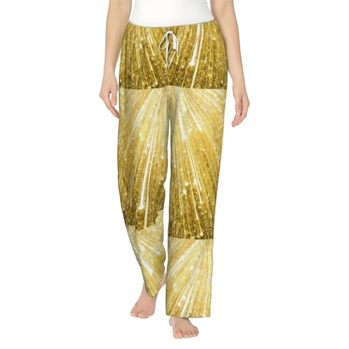 Pantalon de pyjama en flanelle doré femme fini le froid nocturne avec style