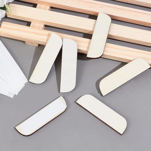 CRASPIRE 12Pcs 3.5 Inch Hinge Repair Kit Wooden Filler Plate Door Hole Cover Wood Kitchen Cabinet Blanks with Double Sided Tapes - Image 4