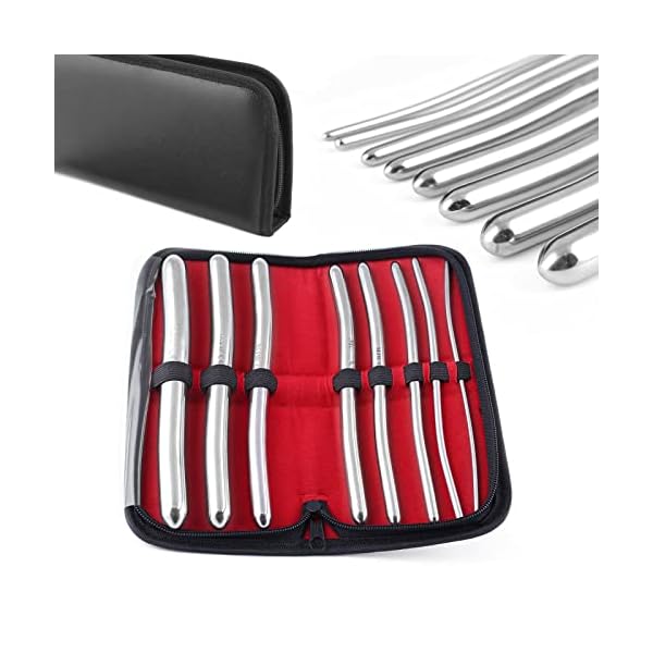 Dilatator-Set Harnröhren-Dilatatoren 8 Hegar-Pins mit Doppelenden 3mm bis 18mm inkl. Aufbewahrungsbeutel/Lederetui