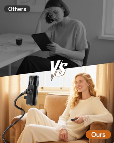 HIGPTWIREL Kindle Halterung mit Fernbedienung, Leseständer für Bett, Schreibtisch mit Klicker, für Kindle Paperwhite, Oasis, iPad, iPhone und mehr, Schwarz Seitenwender