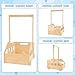 PineapplePapa Customized Wooden Baby Clothes Crate With Hanger Rack, Personalized New Baby Shower Wood Boxes, Congratulations Unfinished Wood Basket