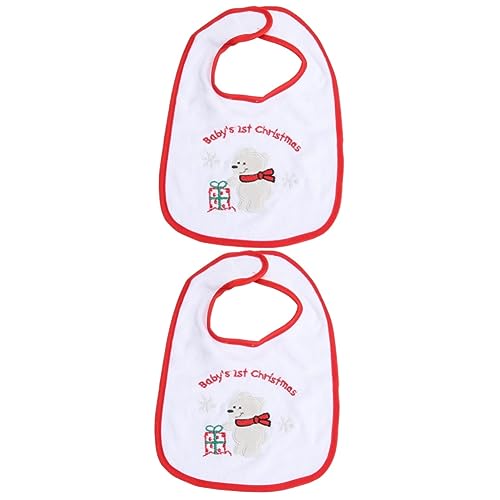 ABOOFAN 2 Uds Babero De Bebé Recién Nacido Toalla Bandana Babero Toallas Decorativas Babero De Niños Babero De Comida De Algodón Para Niños Babero De Algodón De Bebé Navidad Algodón