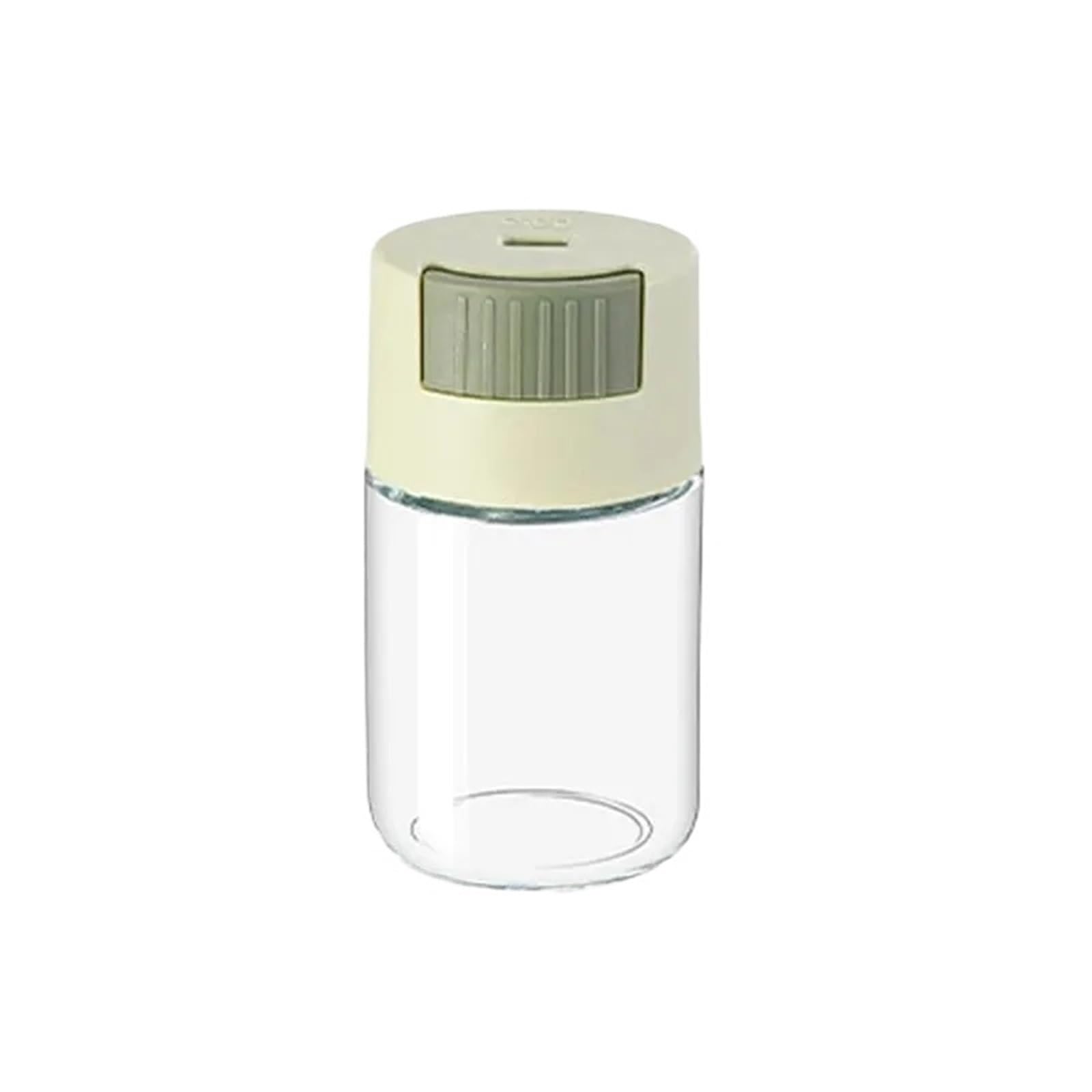 CNYUON 4pcs Glass Quantitative Salt Control Bottle Household Kitchen Press Type Seasoning Jar Condiment Storage Box(4pcs green)