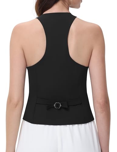 Women Suit Vest V Neck Button Down Vest Top Tuxedo Waistcoat Sleeveless Racerback Fashion Vests Blazer2