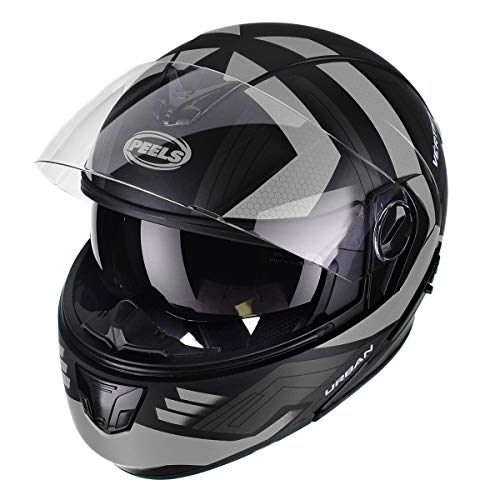 Capacete Articulável Moto Peels U-RB2 Vertice Preto Fosco com Prata 60