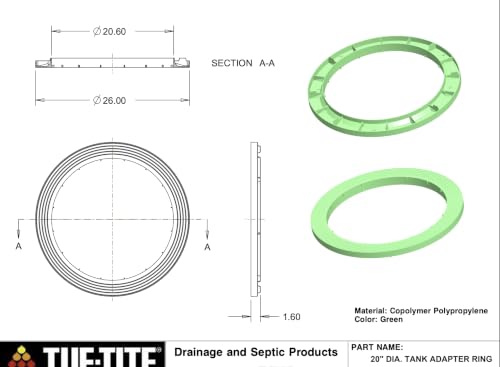 Image of Tuf-Tite Bundle Riser, Domed Lid & Adapter Ring for Septic Tank (12 inch high riser) 20 inch wide