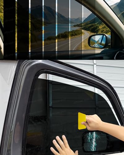 15% VLT Car Window Tint Solar Film 3 Metre Roll - Professional Self-Adhesive Auto & Home Glass | Limo Black Privacy + High UV Block | Includes Installation Tool Kit