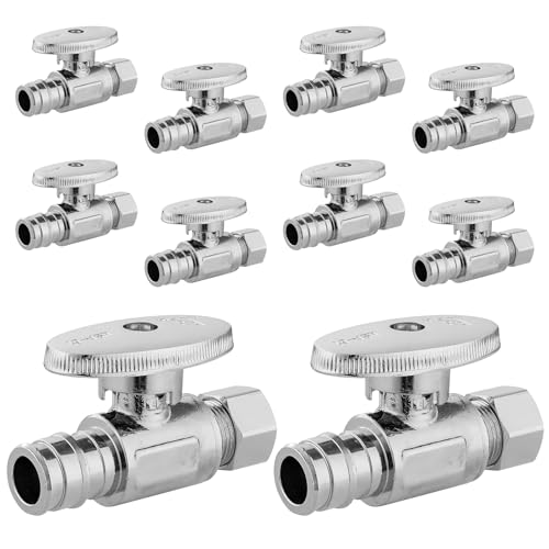 10PC HeSun 1/2"PEX-A x 3/8"OD Compression Straight Stop Valve(VALVE098-10)