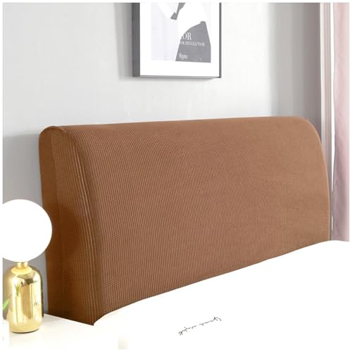 DATOUJL Funda de Cabecera de Cama, Funda de protección de cabecera elástica, protección elástica de Color sólido de diseño Todo Incluido,Cubierta Lavable El Dormitorio (Marrón1,1.8m)