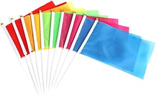 Toyvian 50pcs Solid Flag Small DIY Mini Flags On Stick Handheld Party Flag Flag Ornament Square Flag for Parades Grand Opening Kids Birthday Party Events Celebration