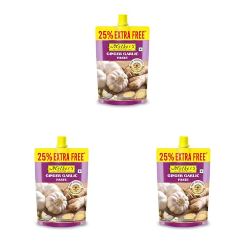 Image of Mother's Recipe Ginger Garlic Paste Pouch, 200gm | No Added Artificial Preservatives (Pack of 3)